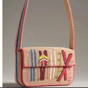NWT Anthropologie Fiona Beaded Bag Ski